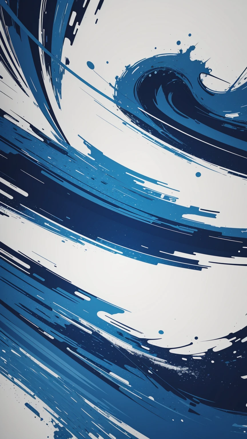 (masterpiece, Highest quality, Very detailed, 8k wallpaper), Abstract color splashes, Blue and white, Vibrant, sharp