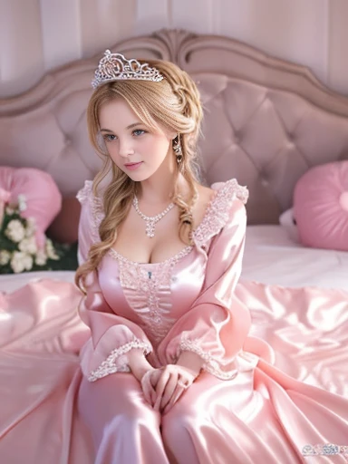 ,highest quality, masterpiece, Highest Resolution, artwork, super それにGet used to it, many Get used to it, Get used to it, それにGet used to it, 3K realistic photos,,((10 year old)),Super detailed baby face,The two woman are princesses,Full-length hot pink ball gown dress with hoop skirt,Frilled yoke collar,Puff sleeves,Long sleeve,((Lolita Style Detailed Princess Satin Dress、Lots of frills and ribbons。)),colorful rococo fashion,shiny satin dress,Soft and smooth fabric,luxury,Long blonde hair,blue eyes,White skin European,pajamas,((Inside the palace)),,,(( 25 year old)),Super detailed baby face,Full-length ball gown dress with hoop skirt,Long skirt,Frilled yoke collar,Puff sleeves,腰まで伸びるLong blonde hair,two braided ponytails blue eyes,White skin European,pajamas,((Inside the palace bedroom)),シルクサテンのluxuryなCanopy bedの上,Canopy bed,Gorgeous curtains on either side of the bed,There were a lot of frilly pillows on the bed.,Highly detailed background,Detailed bed,Romantic atmosphere, one princesses on the bed,((((Her legs are hidden inside the dress)))),The dress is spread out on the bed,Soft silk satin comforter in pastel colors,Pastel colored silk satin bed sheets,Soft silk satin ruffle pillow in pastel colors,Beautiful girl illustration,Beautiful detailed face Detailed hair,Detailed human eye ,Mouth details, Arm details,Beautiful Hands,Detailed pillow, big breasts, big dildo on bed, lasziver blick, große augen und lange wimpern