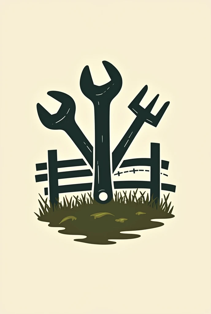 Create a logo for my company that captures the idea of tools, fencing and other things used in the agricultural sector.