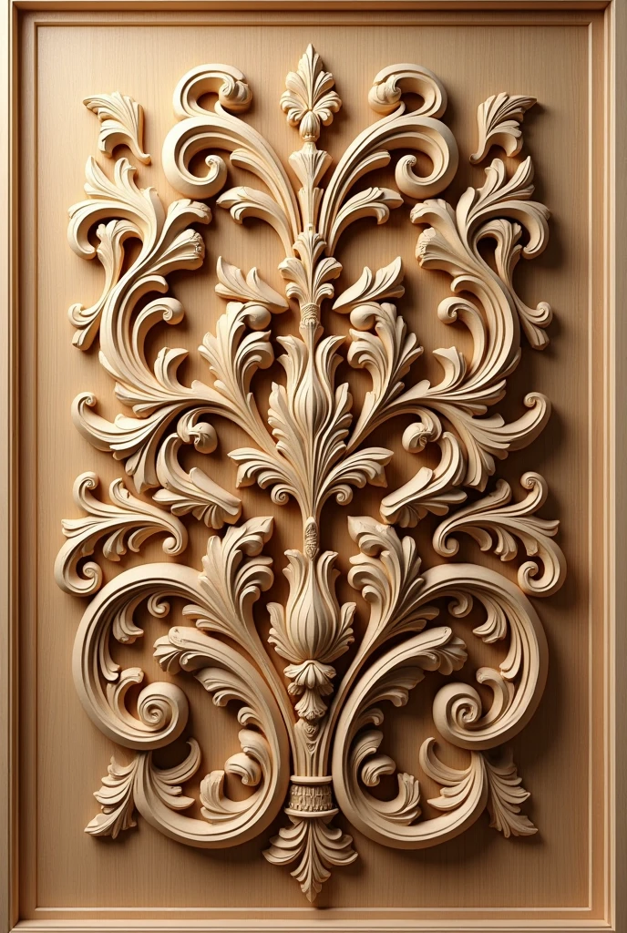 Line art carved ornamentals wood relief