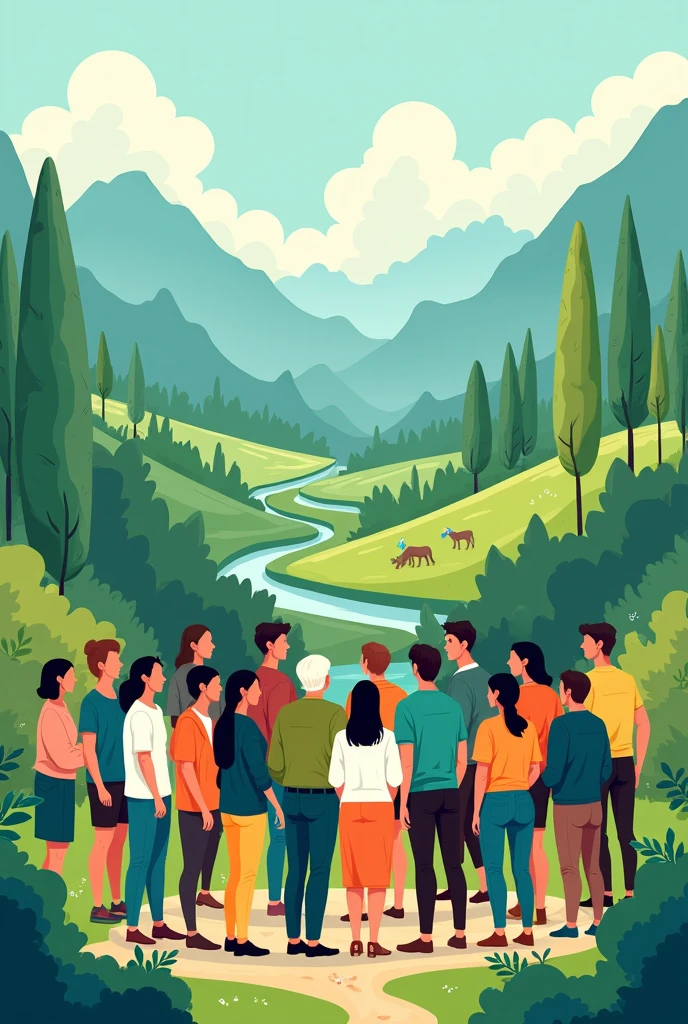 crie uma imagem com a ideia dessa frase TOGETHER WE GO FURTHER FOR THE ENVIRONMENT