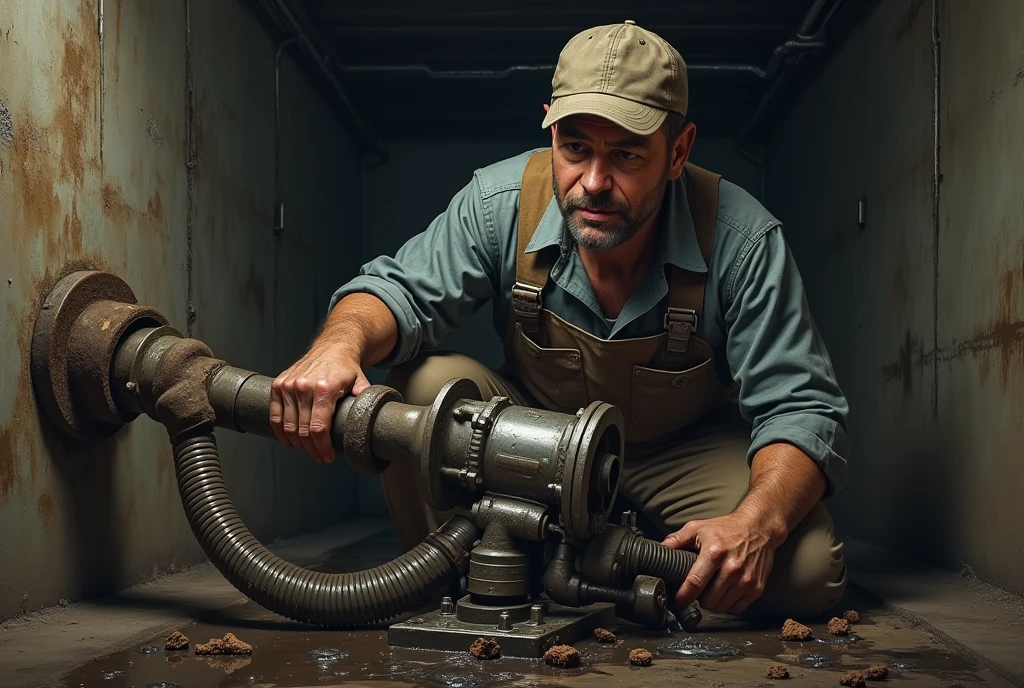 Pipe plumber with a rooter machine