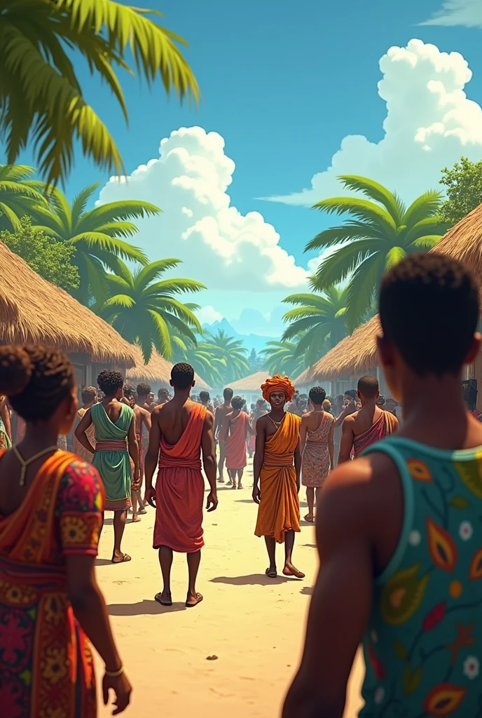 generate animated image of traders of Niger delta region during pre colonial era
