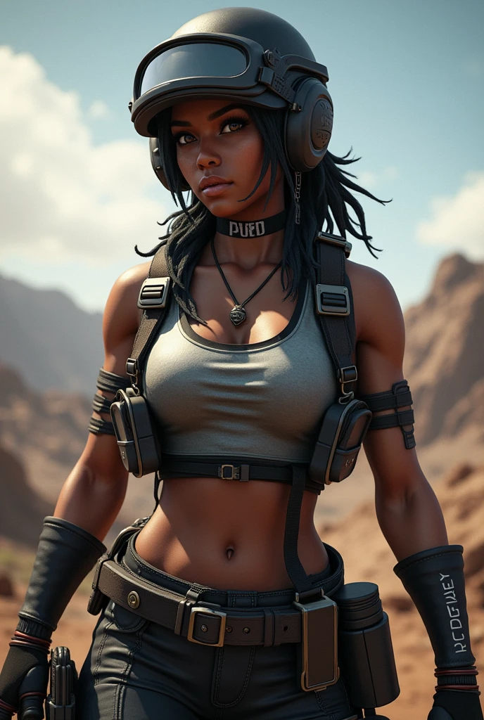 Female darkskin pubg character
Put her name at the bottom of the screen. Her name is LanyDelgato