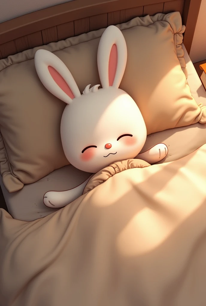 Make a half-rabbit girl in bed