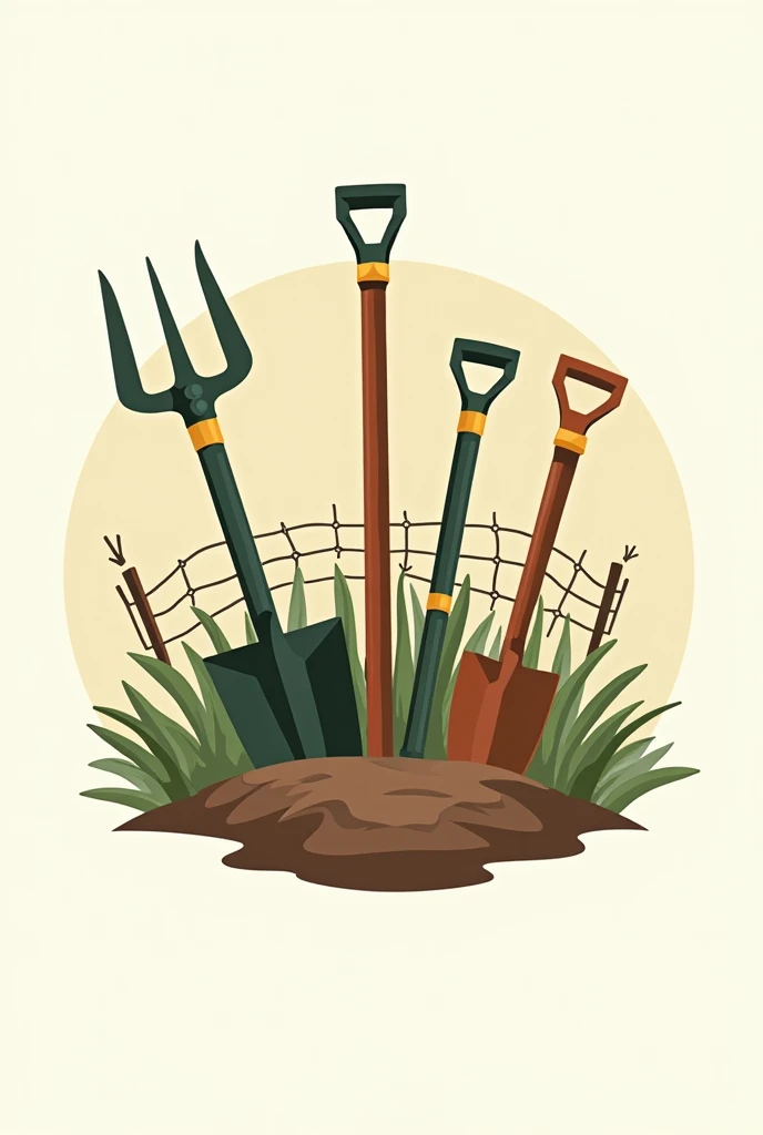 Create a logo for my company that captures the idea of tools, fencing and other things used in the agricultural sector. 