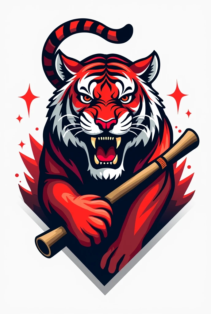 Create me a graduation logo with a red tiger theme 