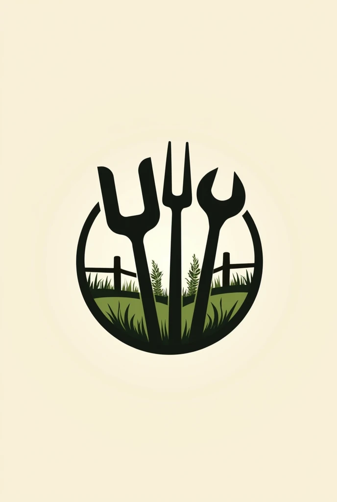 Create a logo for my company that captures the idea of tools, fencing and other things used in the agricultural sector.