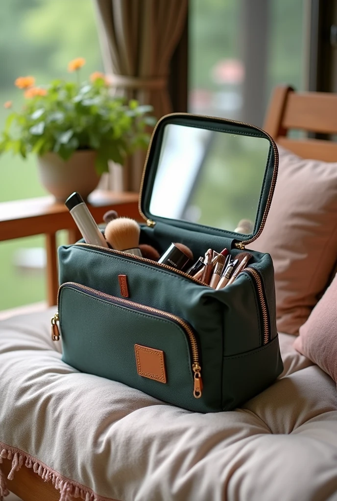 porch bag make up with mirror and label product