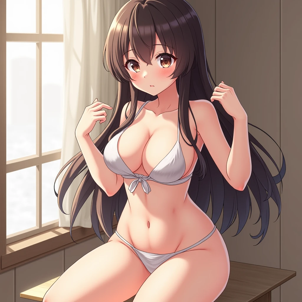Anime girl show full naked body no under wear