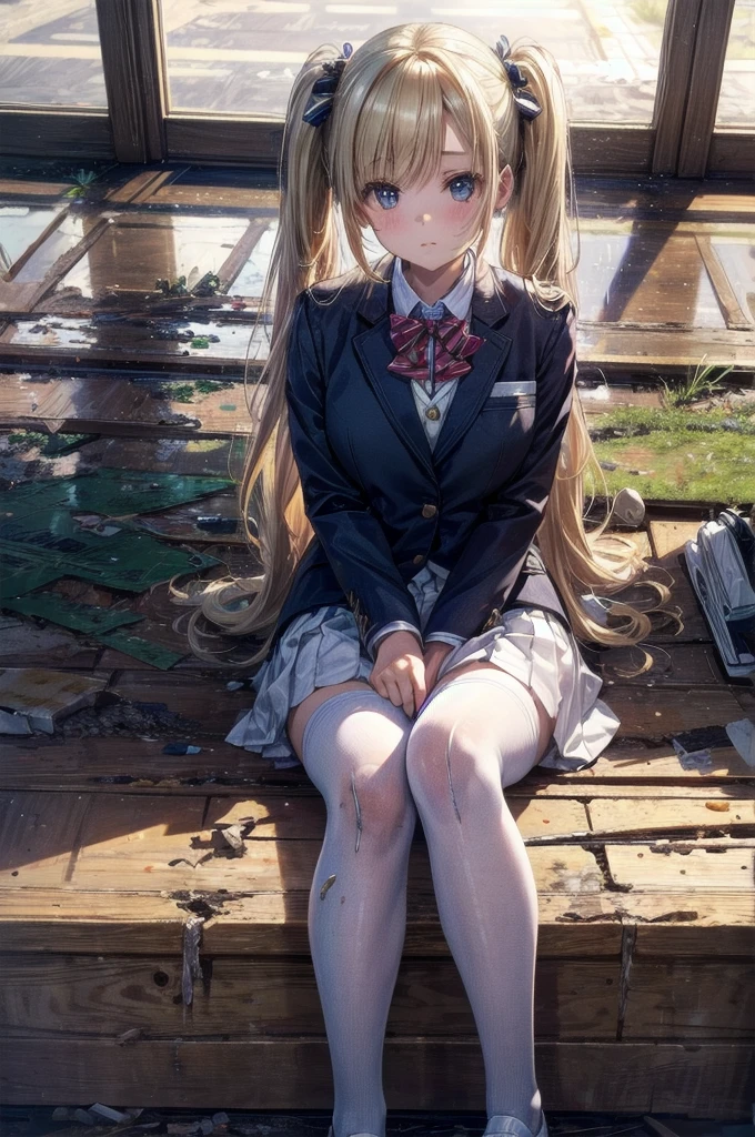 (Highest quality,4K,High resolution,masterpiece:1.2),Very detailed,Realistic:1.37,とてもbeautiful girl,Very cute blazer uniform,Wearing white stockings,Blonde,Blonde Hair,Long twin tails,Watching the audience,high school、Dilapidated school building、I&#39;m in the classroom、Inside a dilapidated classroom、Very dirty classroom、,Red color scheme,Ominous atmosphere,Eye-catching,Storytelling,anatomy,Anime Style,Concept Art,beautiful細部までこだわった顔と (((Red eyes ))),A terrifying ritual ,Satanic Ritual,Premature death,inappropriate behavior,クレイジーなsmile,Scythe Face,beautiful girl、Girl Monster, beautiful, Delicate facial features,  Sharp Fangs, Pale skin, Gloomy atmosphere, one person&#39;s, Please open your mouth wide, Open your mouth and baring your teeth,Sharp teeth like a beast, Wide lips, very wide mouth, Vermilion cheeks, ,(Blood splatter:1.2),Scary smile, smile,High School Design, Twisted smile、頭からのBleeding,、Blood splatter、,(Bleeding:1.2), ((流れるようなBlonde)), Female curves, Perfect hands, Perfect anime face, (A long-sleeved, very cute sailor uniform)), Are standing, ((邪悪なsmile)), ,(Blood splatter:1.4), Steam circulates, ,Anime school design, Twisted smile、Bloody、 A dilapidated high school、Abandoned house、,Absurd, High resolution、Spooky Girl、(クレイジーなsmile:1.8)、(Blood dripping from hands:1.3)、 anime-style characters as the main characters、Shocking pink lipstick
