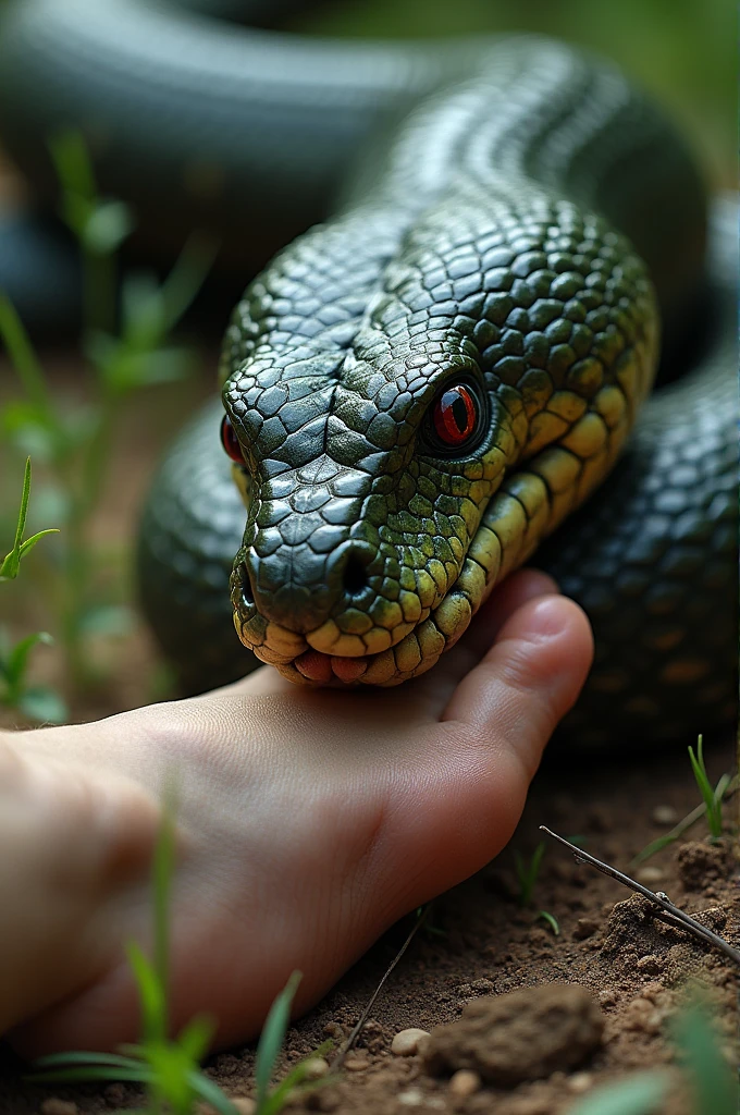 A snake bite a feet