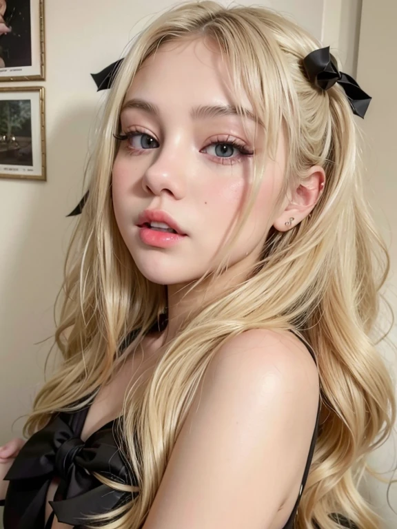 Blonde woman with long hair and piercings posing for a photo..., with long black hair, with long black hair, Perfect white hair girl, Selena Gomez, tifa lockhart with black hair, pale porcelain white skin, anime girl in real life, with black hair, extremely black hair, very black hair, with long black hair, her hair is black