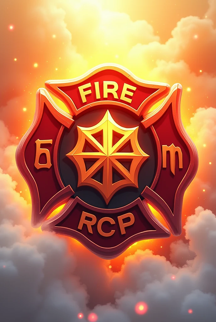 Create a fire,rescue shield where it is orange, white and green