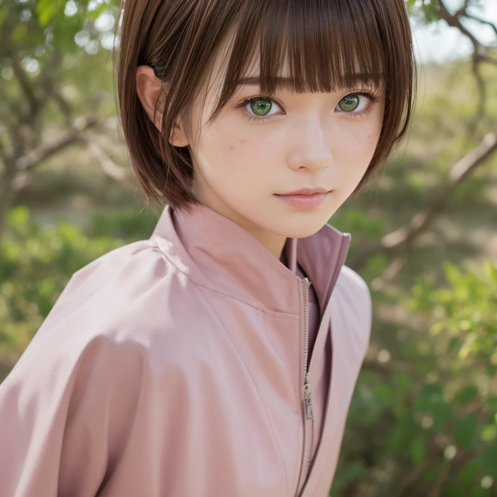 Sakura 4_stand up, bolt: Naruto Next Generation, naruto shippuuden , One person, bangs, Facial blemishes, Green Eyes, parted bangs, ((masterpiece))