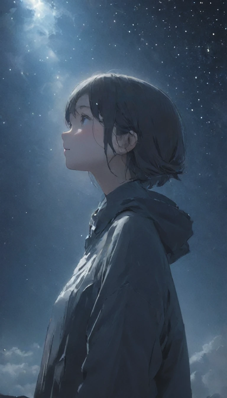 (((god秘的な霧:1.5、Dry ice haze:1.37、god秘的、god々Shii、godを感じる森)))、quality\(8k,非常に精細なCGユニットのwallpaper, masterpiece,High resolution,top-quality,top-quality real texture skin,Surreal,Increase the resolution,RAW Photos,最高quality,Very detailed,wallpaper\),break、(((god秘的な霧:1.5、Dry ice haze:1.37、god秘的、god々Shii、godを感じる森)))、Walking through a ginkgo forest、Long Shot、The subject is small、美Shii暗い森、Fade to Black、Gradation、break、One Woman、Cute girl、look up、Side Shot:1.37、美Shii横顔、look up、Almost black blue sky、Stars and clouds、Fresh perspectives、break、Overall dark、Cinema Lighting、Very sophisticated lighting、