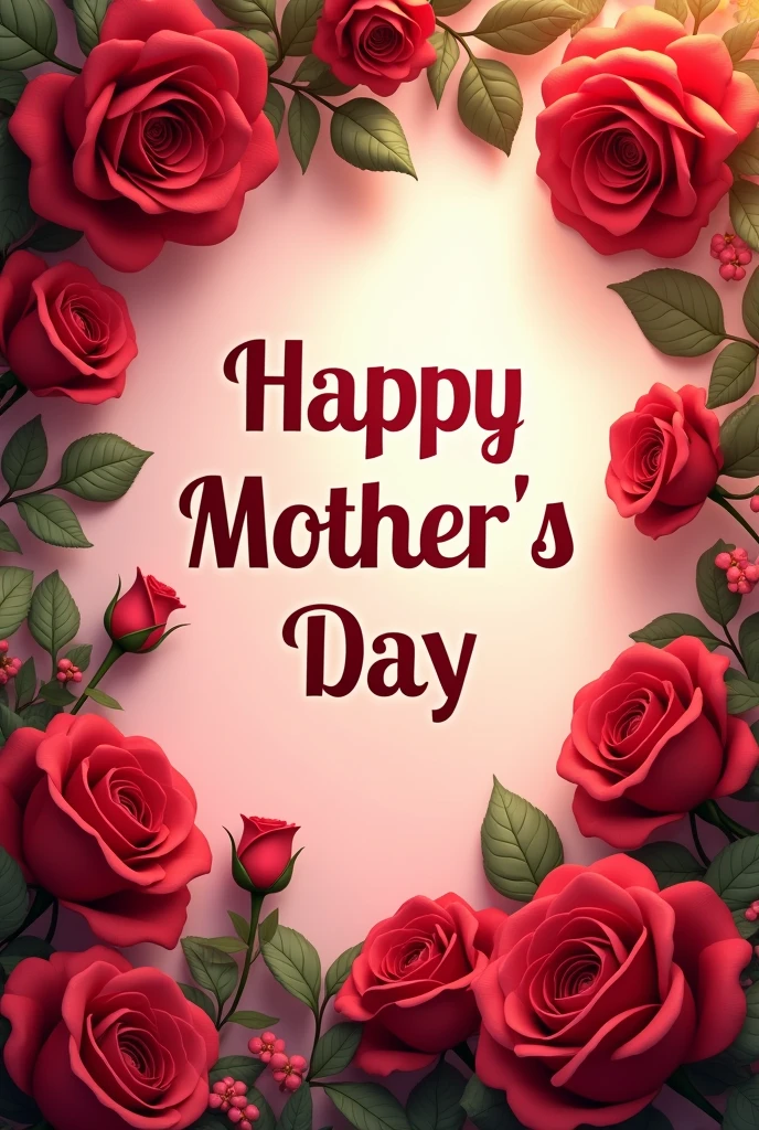 Happy Mother's Day with roses I want the image to have the phrase Happy Mother's Day