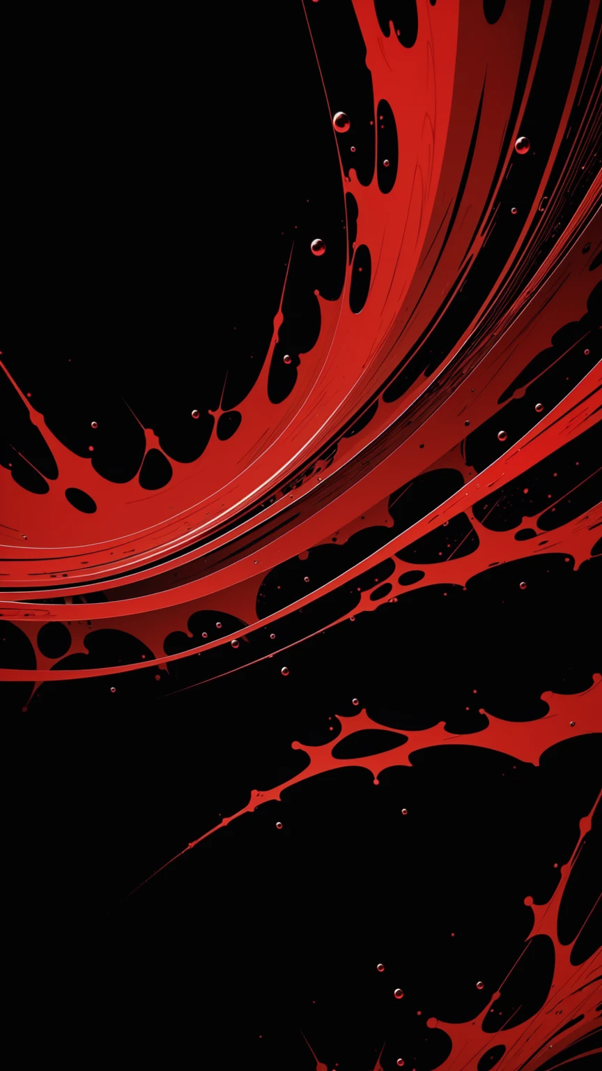 (masterpiece, Highest quality, Very detailed, 8k wallpaper), Abstract color splashes, Red and Black, Vibrant, sharp