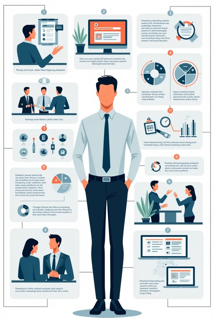 A diagram about the functions of a salesperson and a detailed description of one of them.