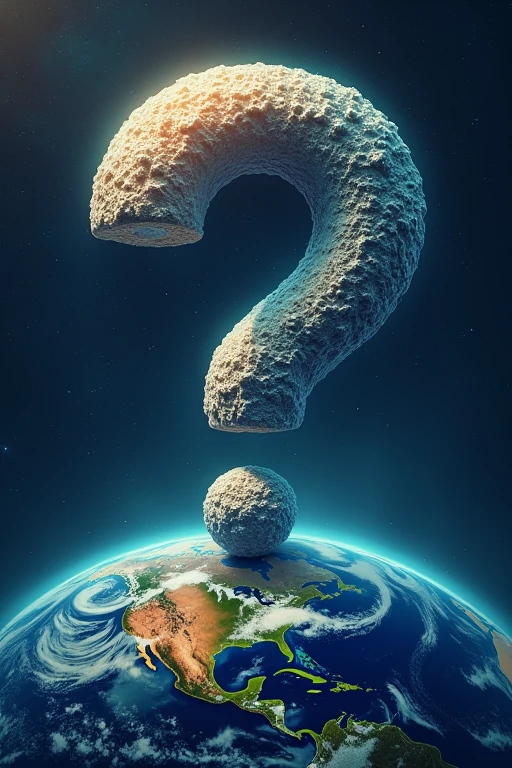 A science book cover design with a picture of the world on it and a question mark above the world.