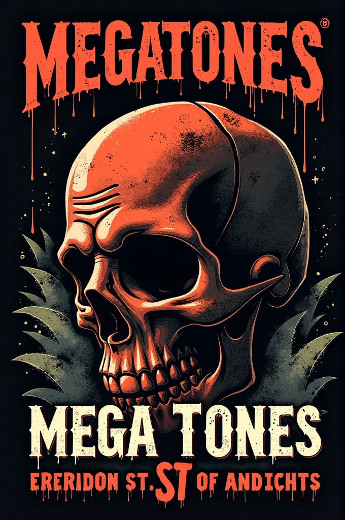 Create a font design for an indie rock band called Megatones