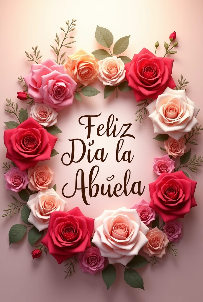 Happy Mother's Day with roses, I want the image to have the phrase Happy Grandmother's Day in Spanish.