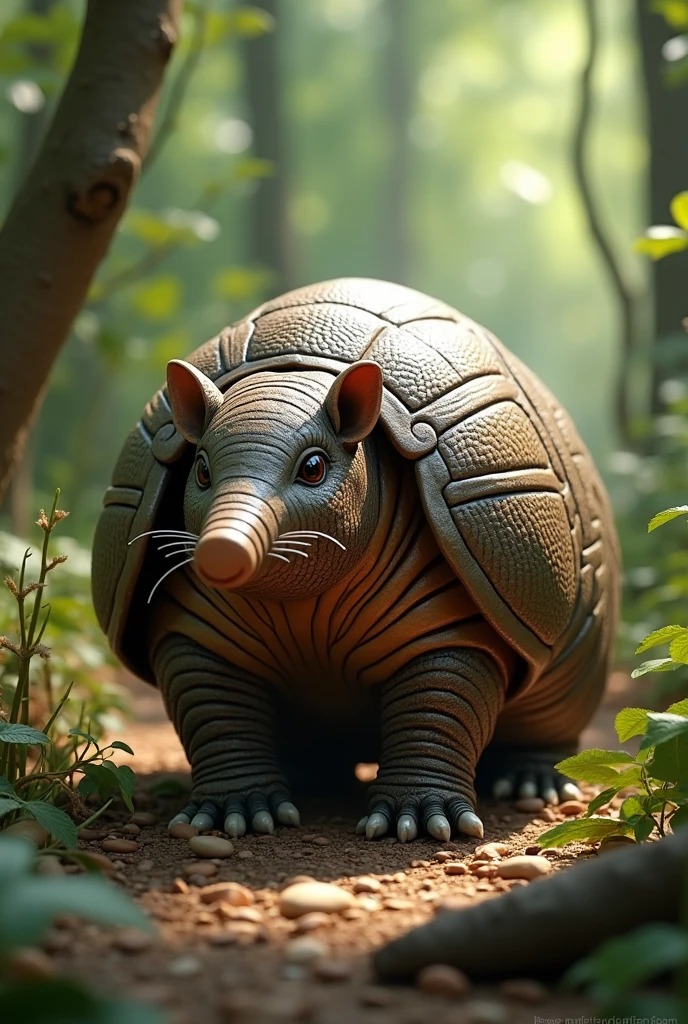 "Meet the armadillo! This unique animal has a hard, protective shell that keeps it safe from predators. Can you find the armadillo's special armor?"