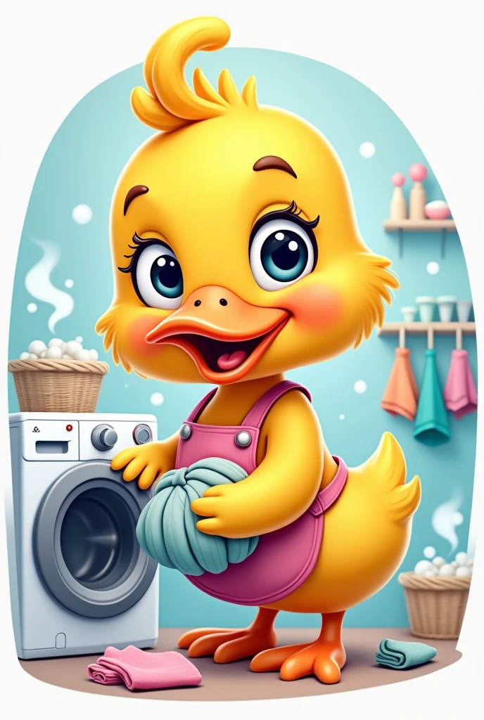 make a logo of duck doing laundry

