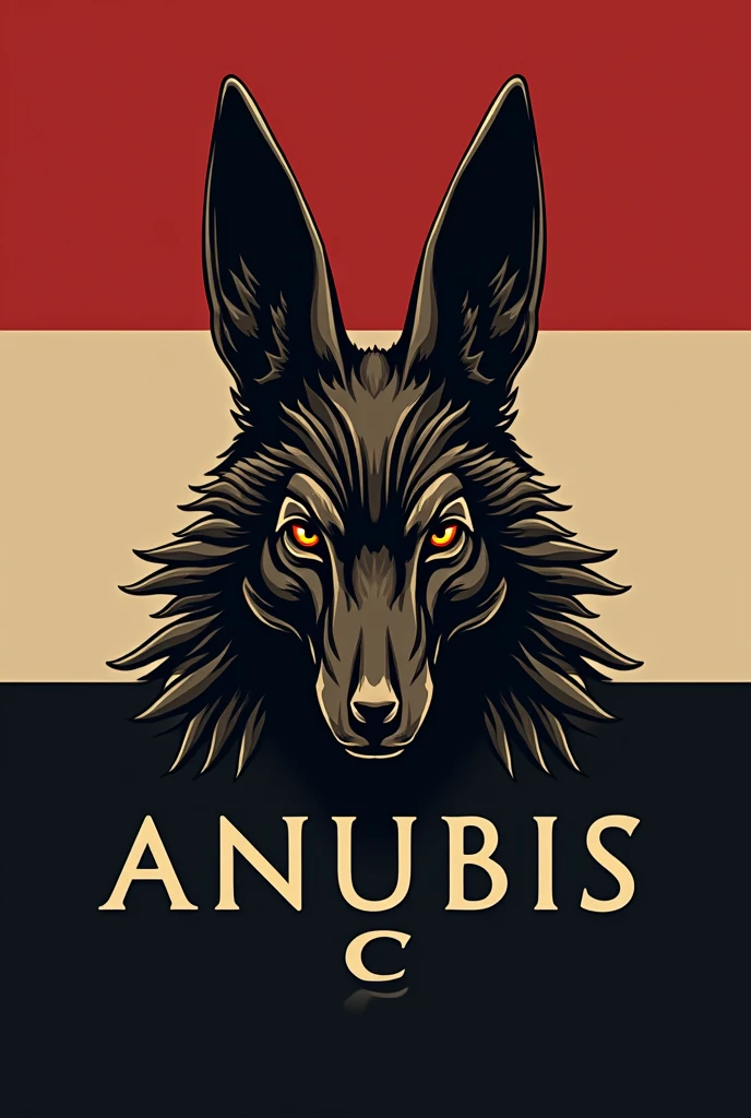 Anubis head logo with the Egyptian flag behind it written "1 C"