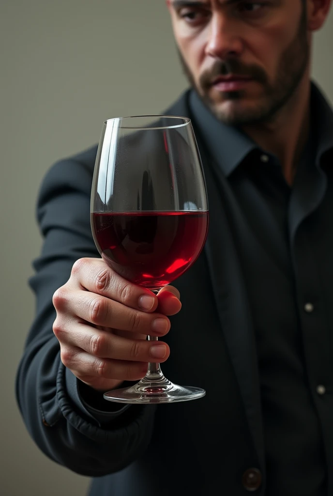 glass of red wine in stoic&#39;s hand