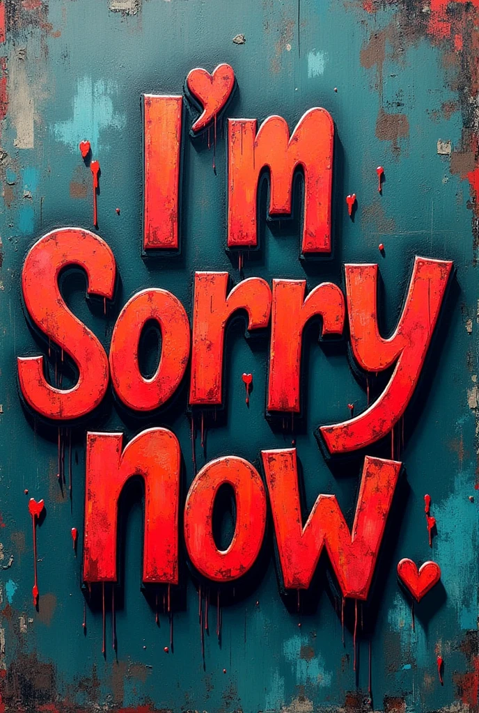 Make a text in a graffiti font that says: “I’m sorry now”