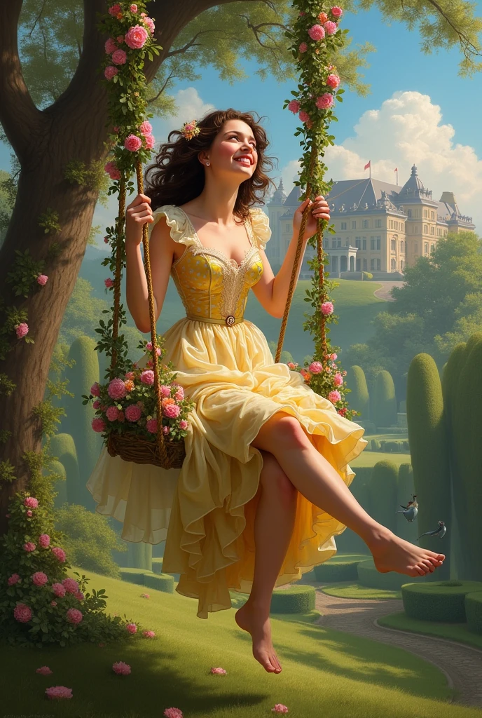 Generate a reinterpretation of the artwork 'The Swing' 
