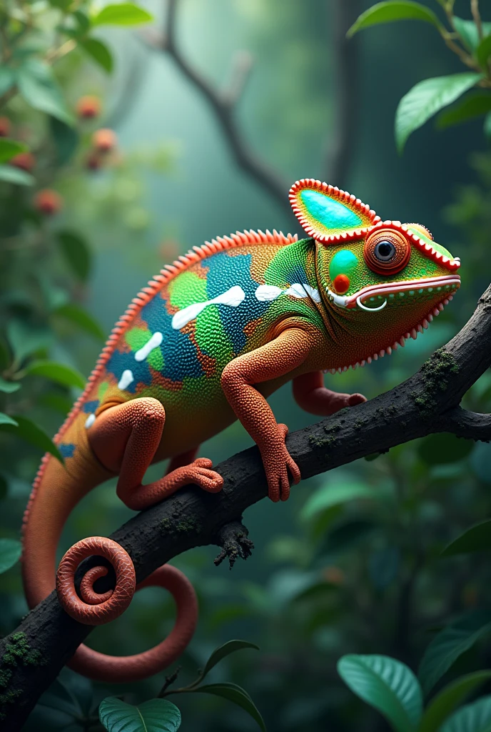 "Say hello to the chameleon! This colorful creature can change its skin color to blend in with its surroundings. Watch closely and see if you can spot its color-changing magic!"