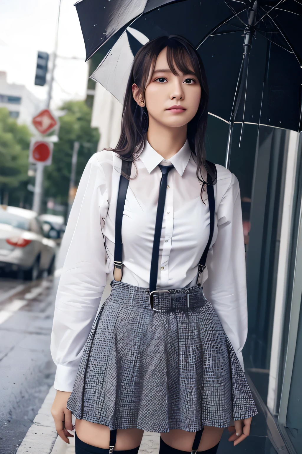 1 female, , high quality, masterpiece, Ultra-high resolution, Cinema Lighting, 1 female, , high quality, masterpiece, Ultra-high resolution, , Cinema Lighting, suspenders Moderate breasts Small face Looking up Sweat Thin belt buzzer 脇Sweat garter belt Belt on pants holster Hands behind your back Looking up Anxious face Knee-high Knee socks Knee-highソックス garter ふとももにgarter belt Checkered mini skirt Panty shot Skirt gap Armament holster holster Hands behind your back Anxious expression Anxious face, legs apart Armament Leg Holster holster See-through clothing heavy rain Rain-soaked dress shirt,Moderate breasts ガーターbelt suspenders Garter on the thigh Checkered mini skirt Looking up Pause belt Armpit sweat Hands behind back Raise your hands