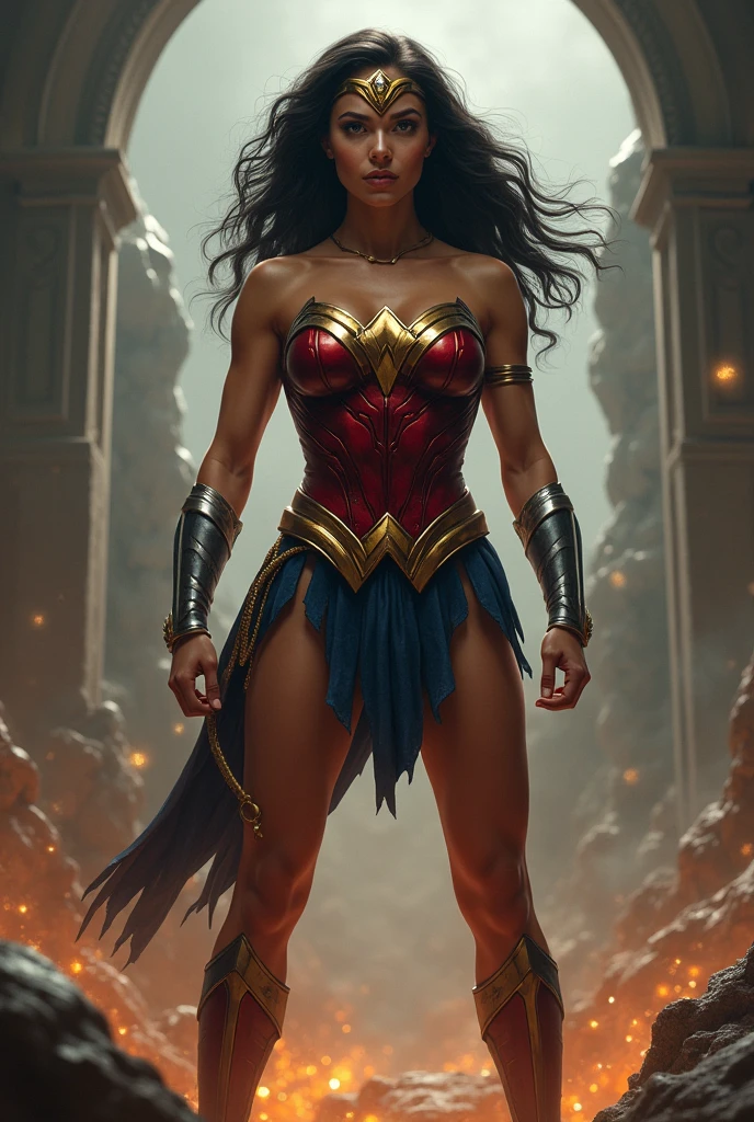 Naked Wonder Woman posing