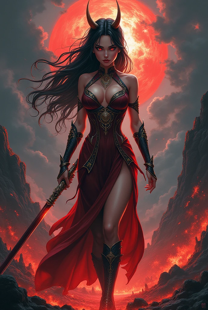 Demon Slayer girl with big boobs