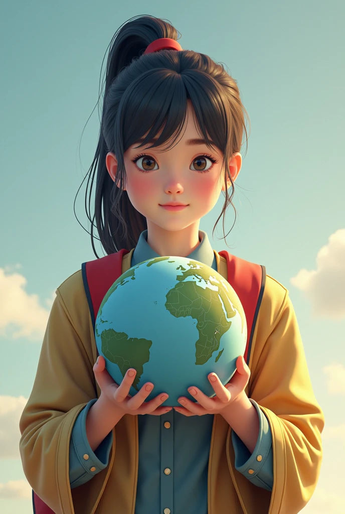 The student holds the world.