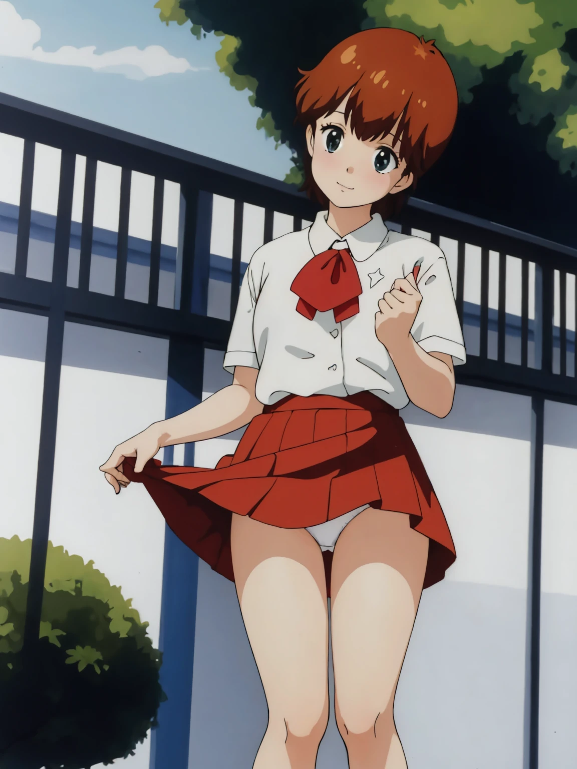 (masterpiece, Highest quality:1.2), alone, One Girl, kazuki, mini skirt, (skirt lifted by self:1.2), white panties, pov