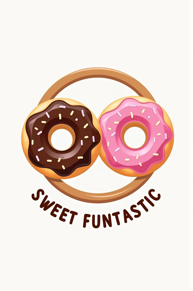 Make a logo for my business put a circle on the center and put two donuts inside and also the name,the name wag SWEET FUNTASTIC
