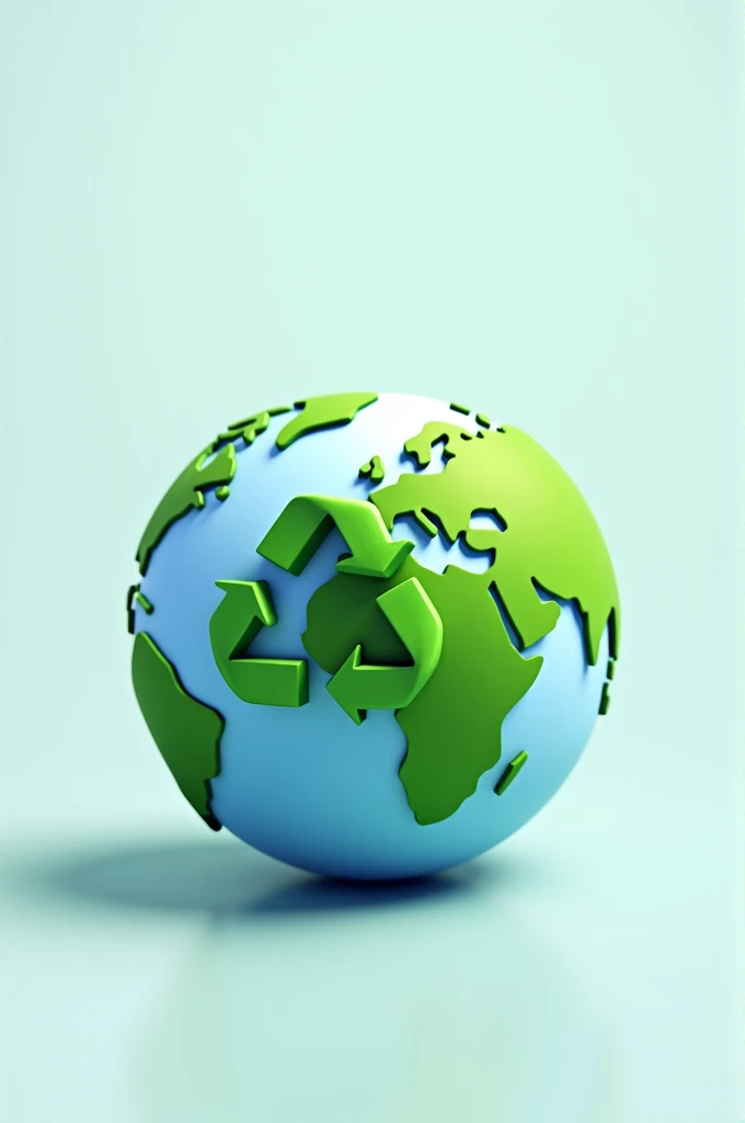 Earth globe recycling symbol