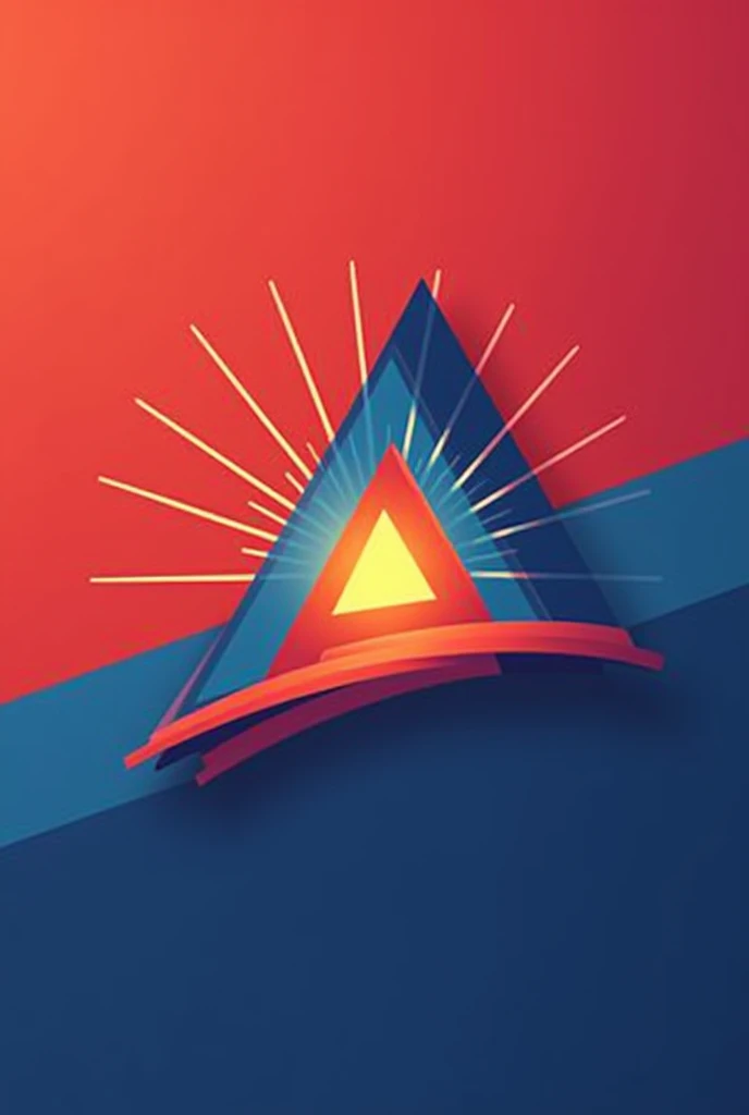 A symbol for a company , combinations of letter A and sun , color red and blue