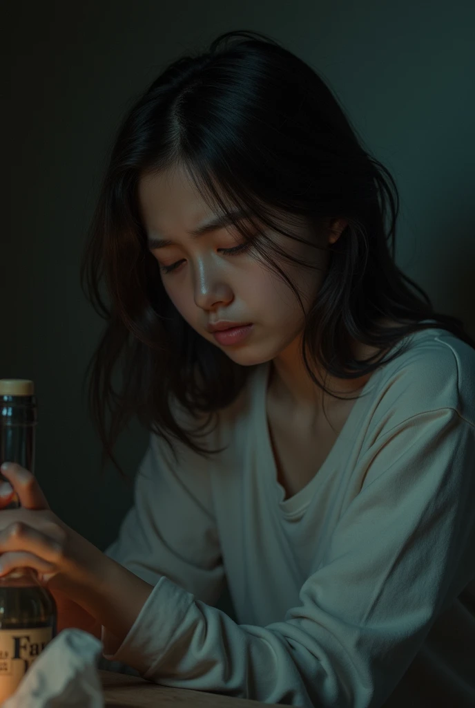Image of a  girl with problematic alcohol consumption