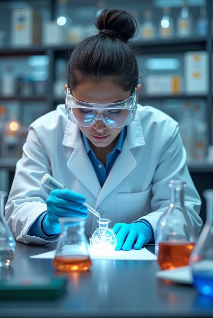 a realistic chemist doing any solution
