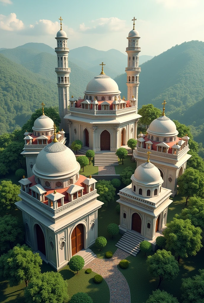 Mosque, Hindu tample, Buddist tample, Cristain tample