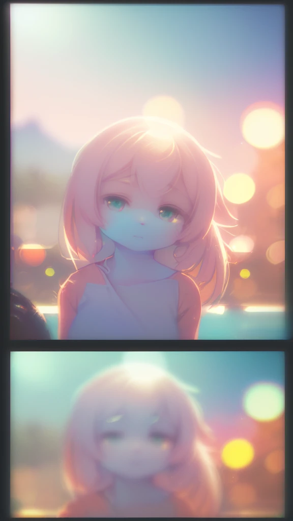 (Sumilux f1.4 36mm , Polaroid , low Latitude old color negative film , cross process , (bokeh), Long exposure , blur , flare, chromatic aberration , soft focus, (Shallow focus) , soft glow , Maximum aperture, high Key , Transparent depiction , Tyndall:1.3) , thick woman , bedroom , dim light