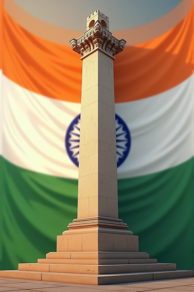 INDIAN NATIONAL FLAG WITH ASHOKA PILLER