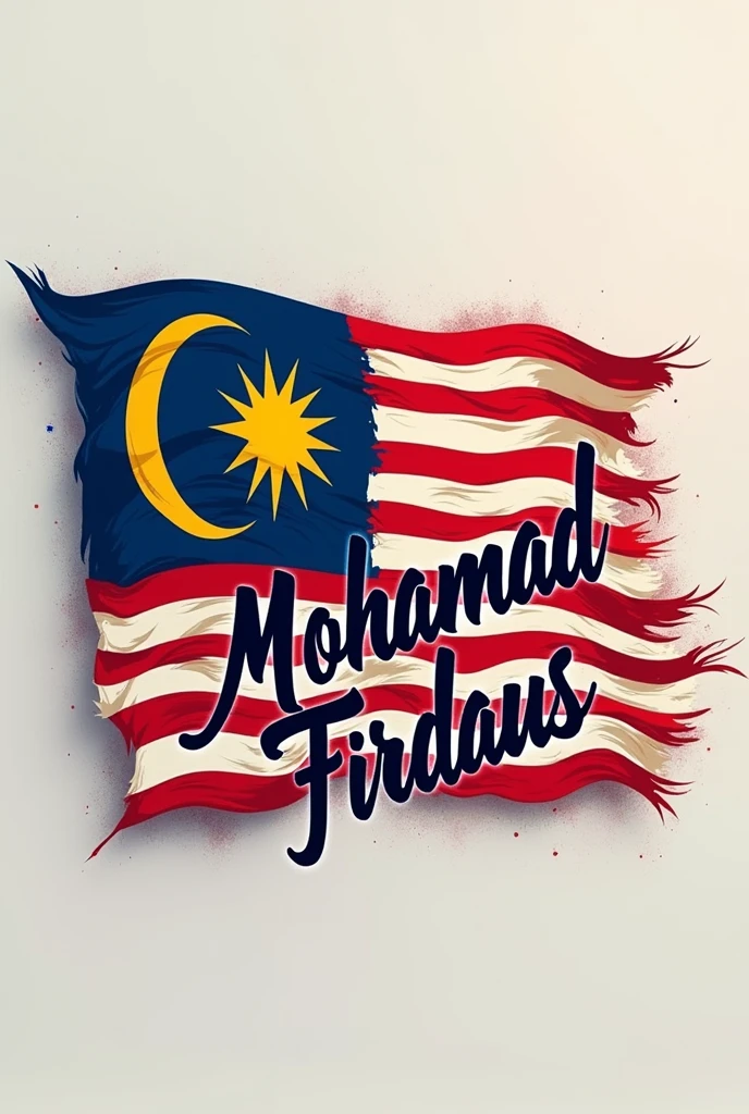 MALAYSIA FLAG WITH ALPHABET 'MOHAMAD FIRDAUS'