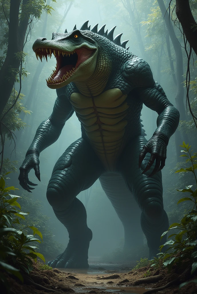 aligator shark dinosaur hybird humanoid