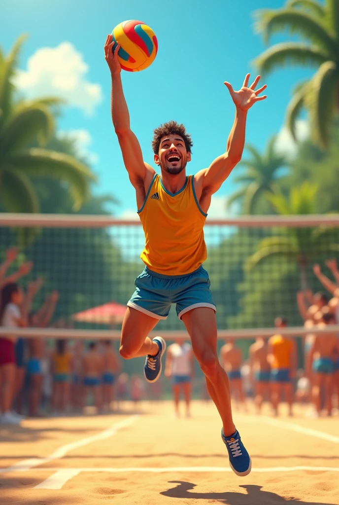 Gay
hitting a volleyball