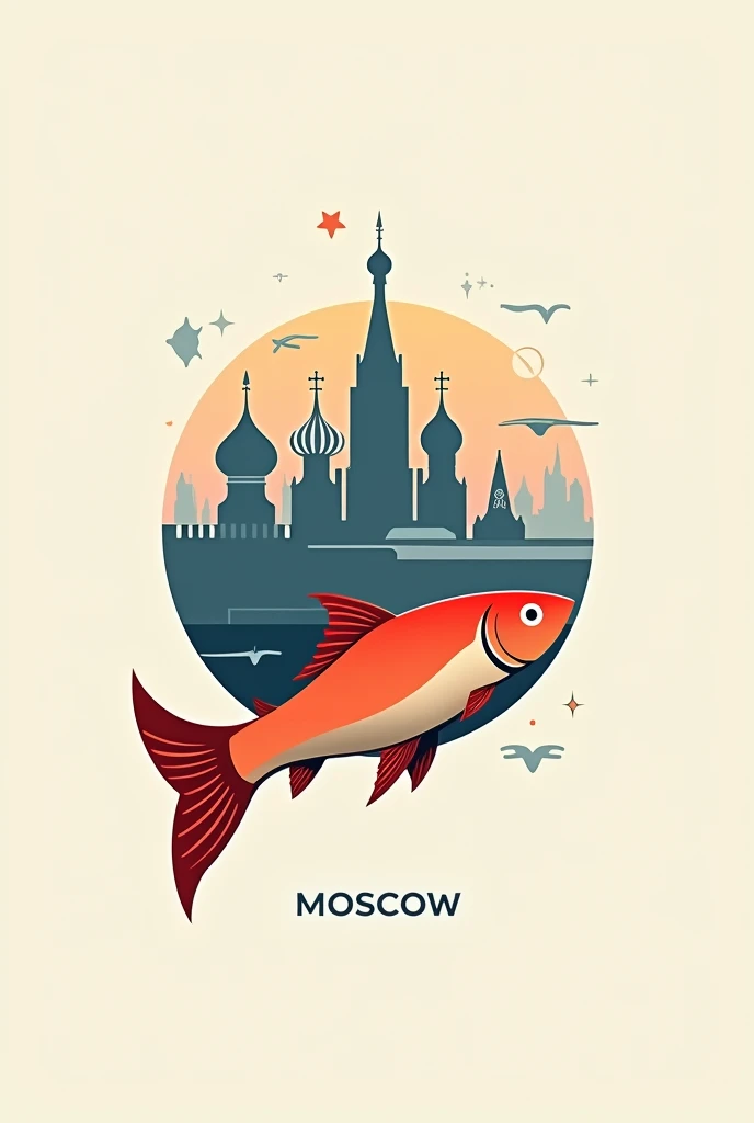 block Moscow Guppy fish logo